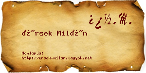 Érsek Milán névjegykártya